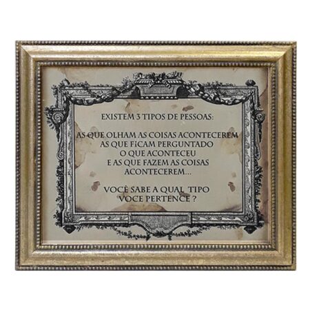 Quadro Decorativo Frases " Existem 3 Tipos de pessoas..." O